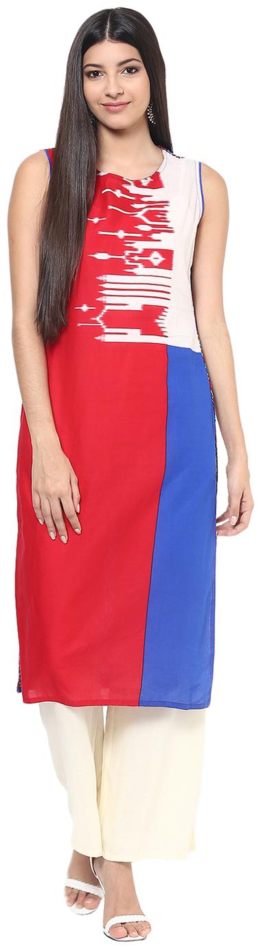 

Jaipur Kurti Cotton Multicolor Off-White Abstract Print Kurta And Palazzo Set