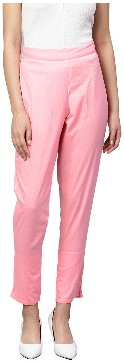 

Jaipur Kurti Women Pink Straight fit Regular trousers