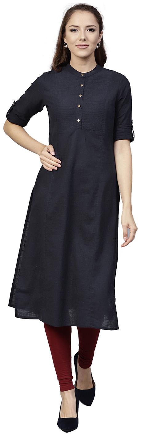 

Jaipur Kurti Women Blue Solid Straight Kurta