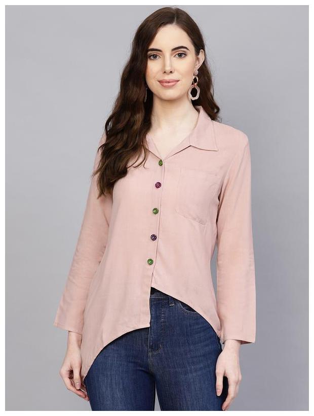 

Jaipur Kurti Women Pink Solid Regular Fit Shirt
