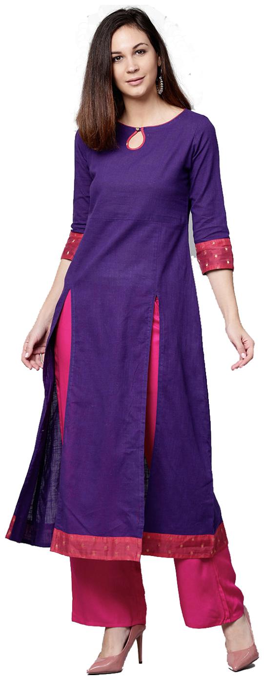 

Jaipur Kurti Women Blue Solid Regular Kurta With Palazzo