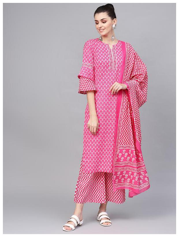 

Jaipur Kurti Cotton Suit Set Pink