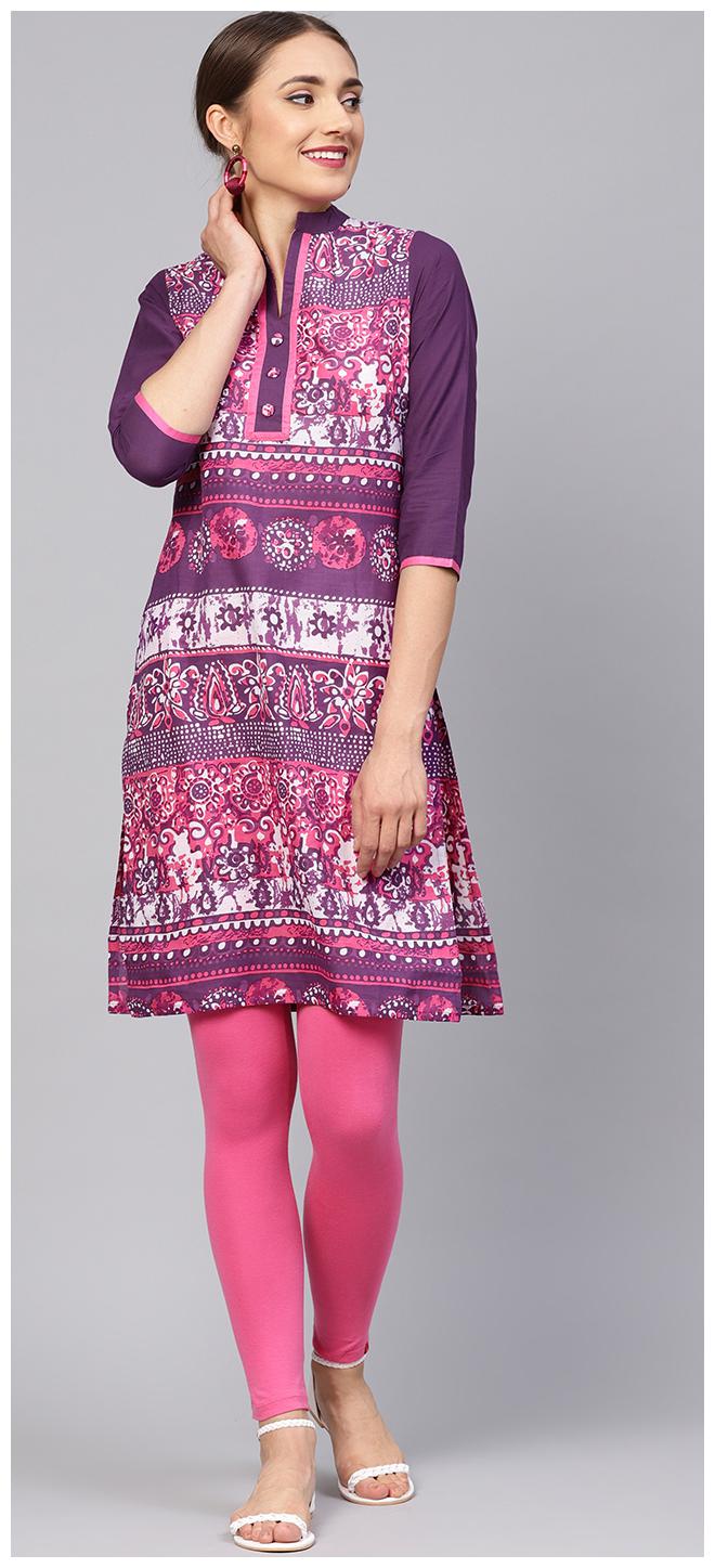 

Jaipur Kurti Women Purple Abstract Straight Kurta