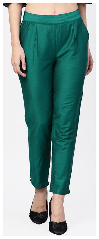 

Jaipur Kurti Women Green Regular fit Regular pants