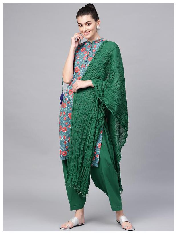 

Jaipur Kurti Cotton Suit Set Blue
