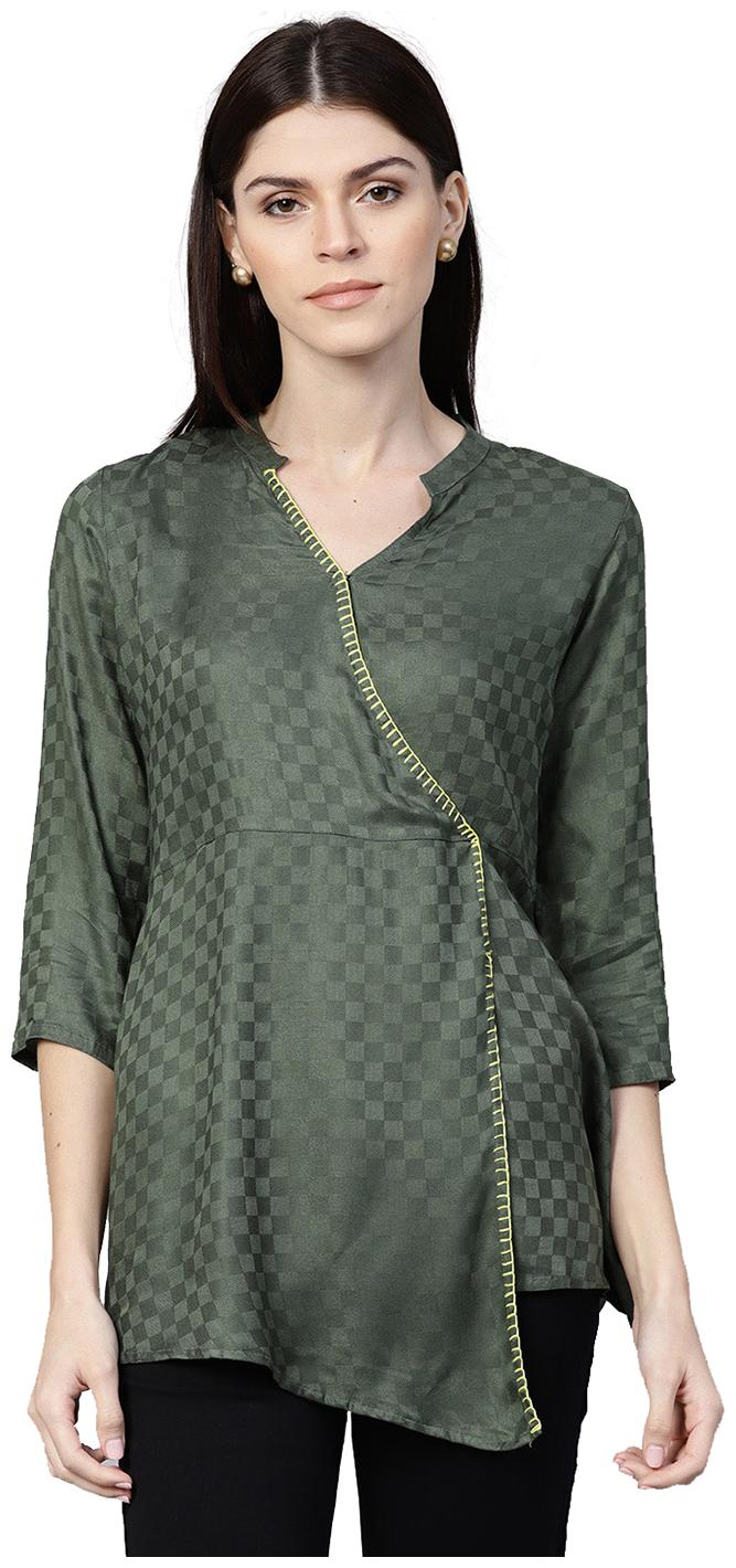 

Jaipur Kurti Women Solid A-line top - Green