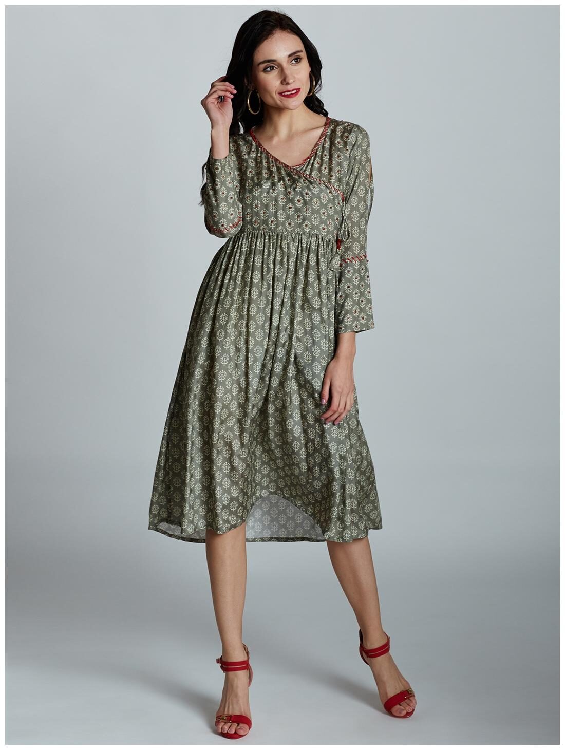 

Jaipur Kurti Women s Grey Muslin Kurti Dress