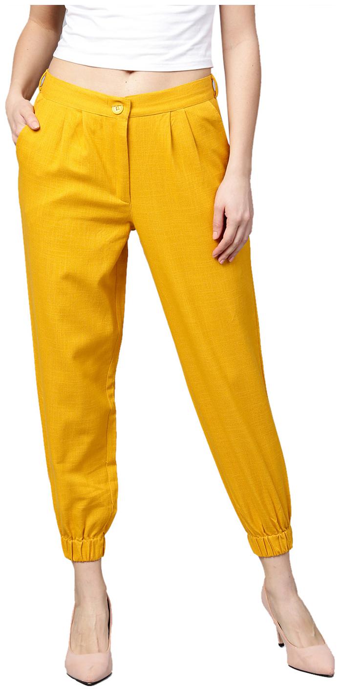 

Jaipur Kurti Women Yellow Regular fit Regular trousers