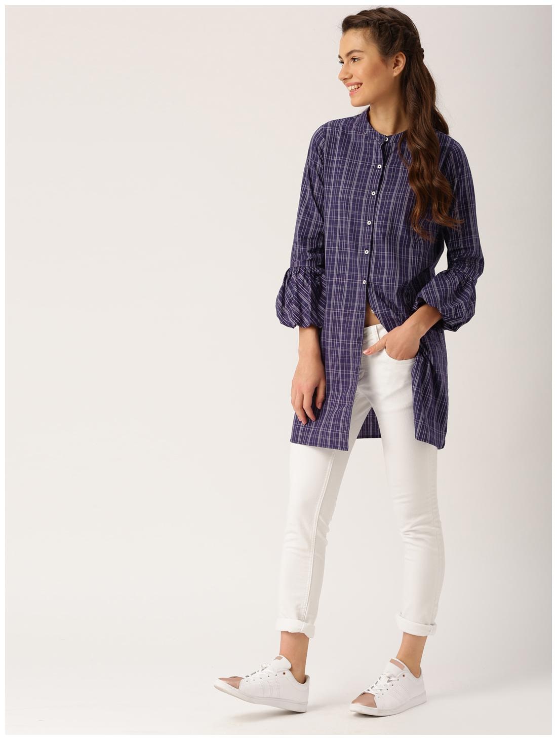 

Jaipur Kurti Women Purple Striped Straight Kurti