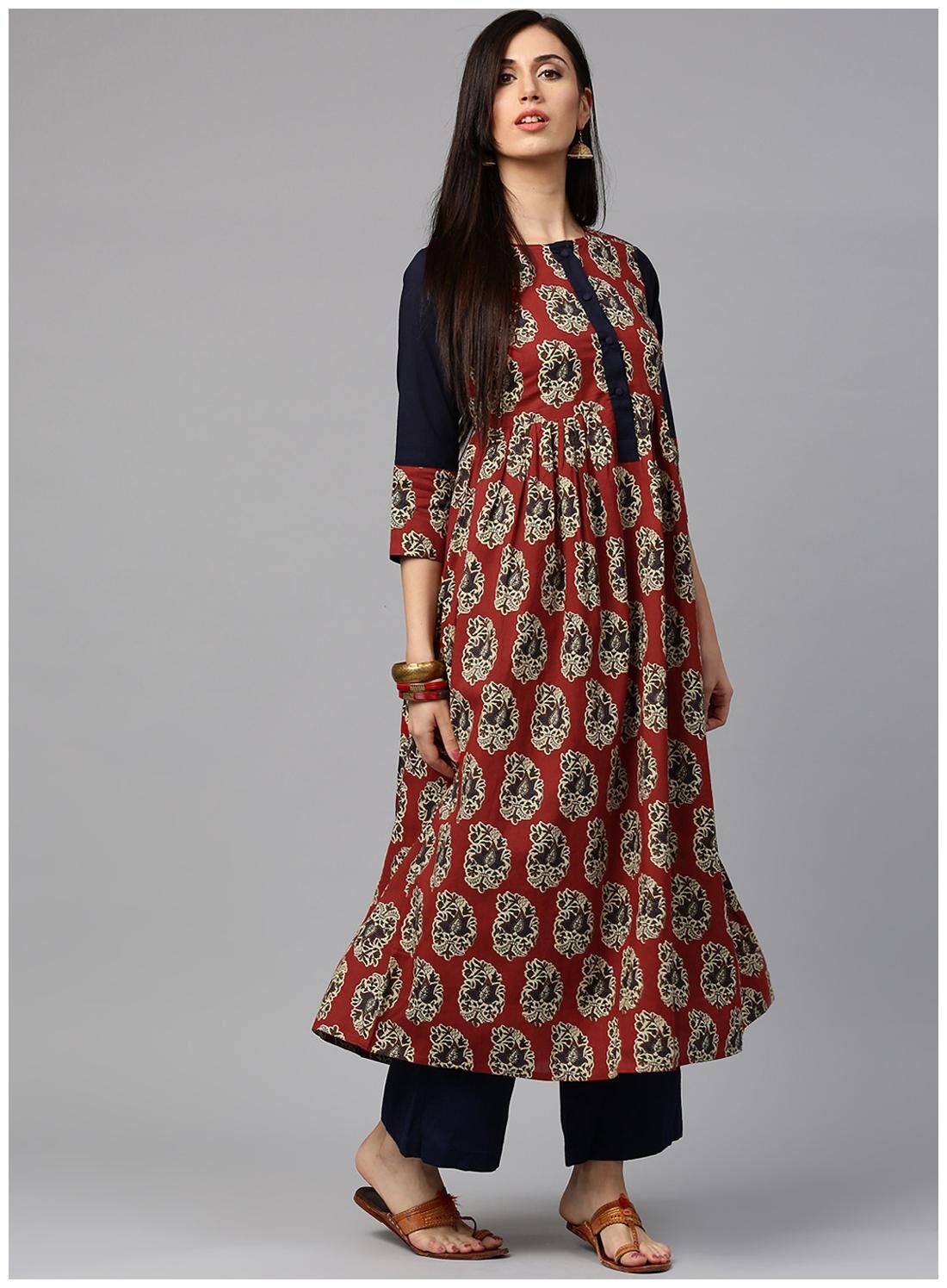 

Jaipur Kurti Women s Cotton Orange Color Kurti