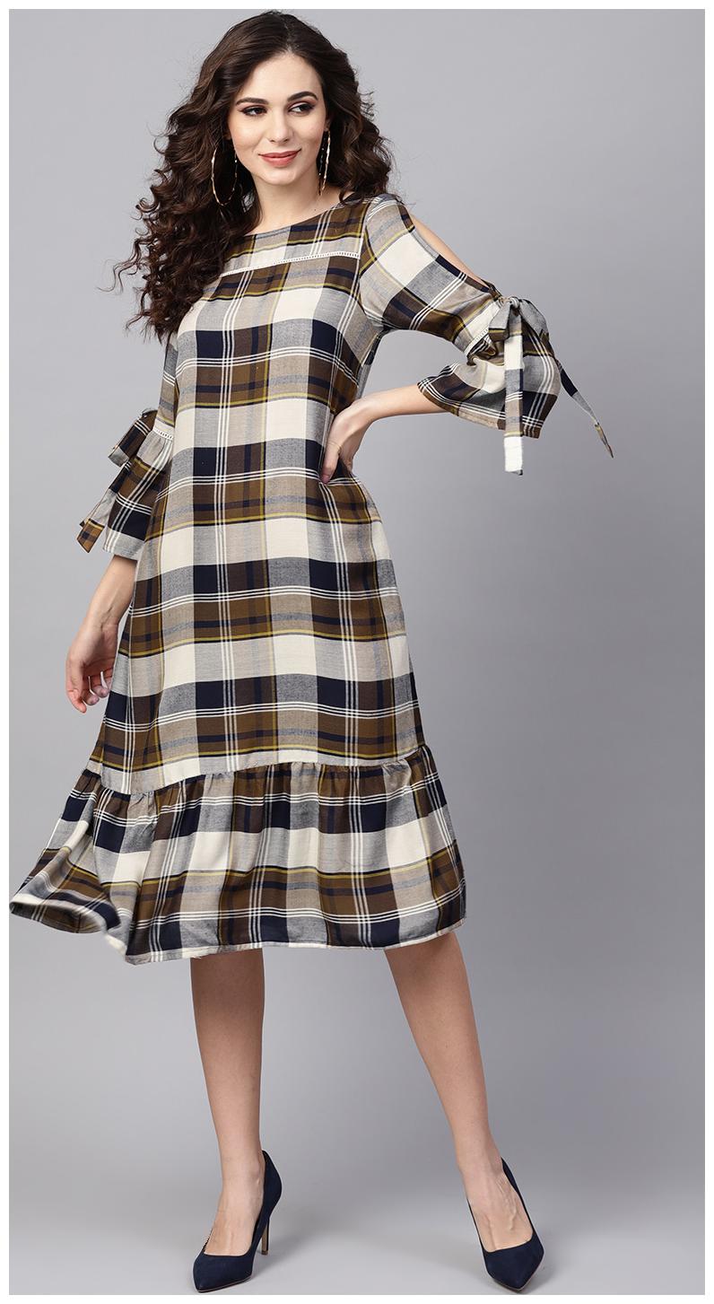 

Jaipur Kurti Multi Geometric A-line dress