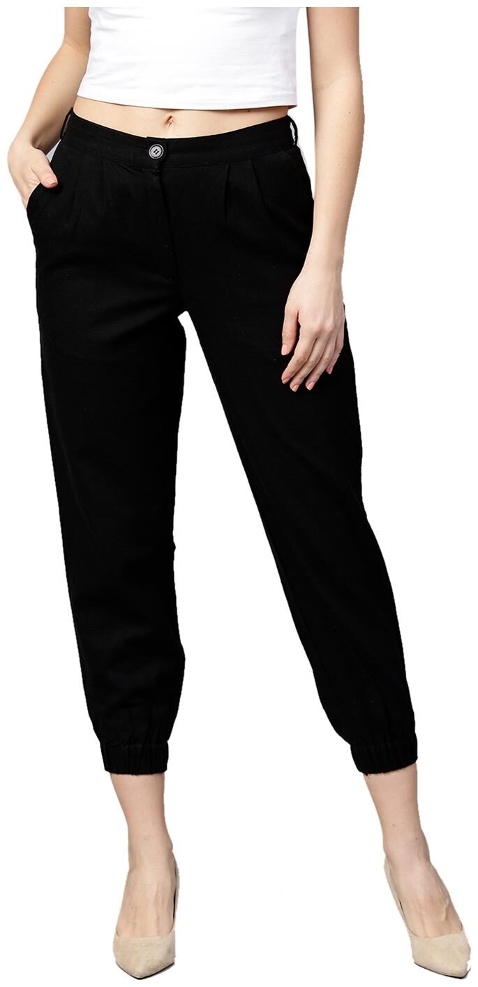 

Jaipur Kurti Women Black Regular fit Regular trousers