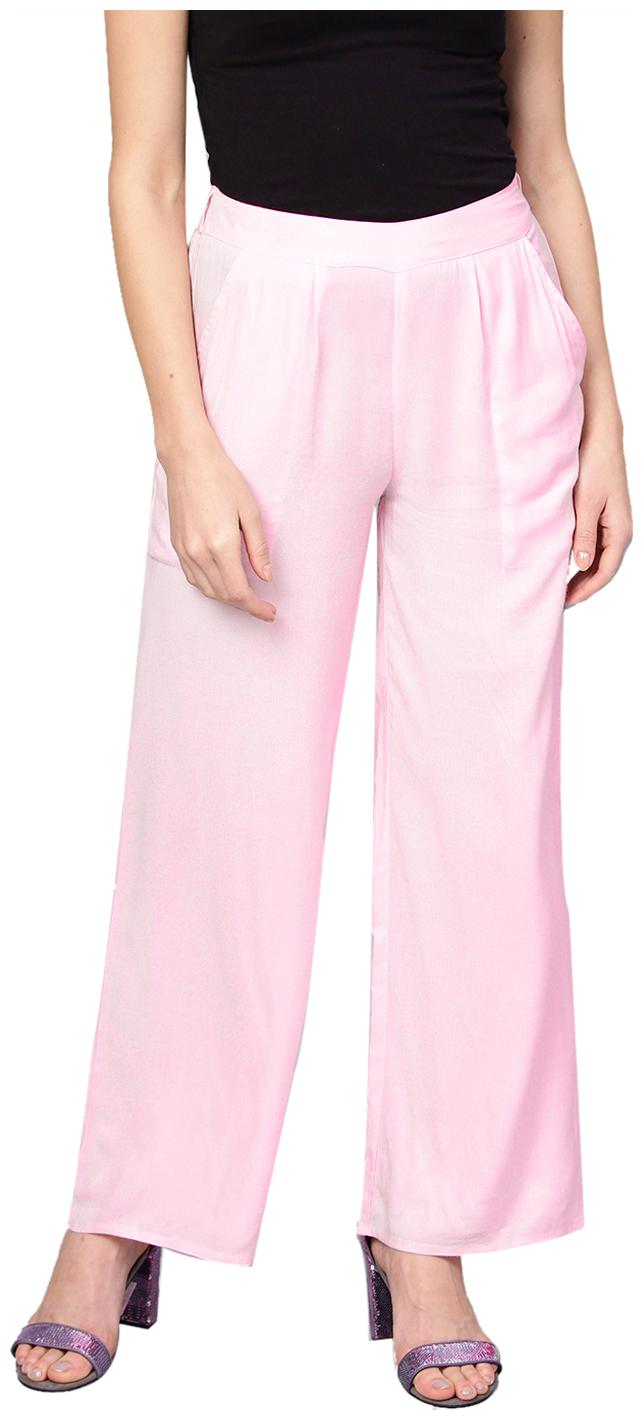

Jaipur Kurti Women Light Pink Solid Rayon Palazzo