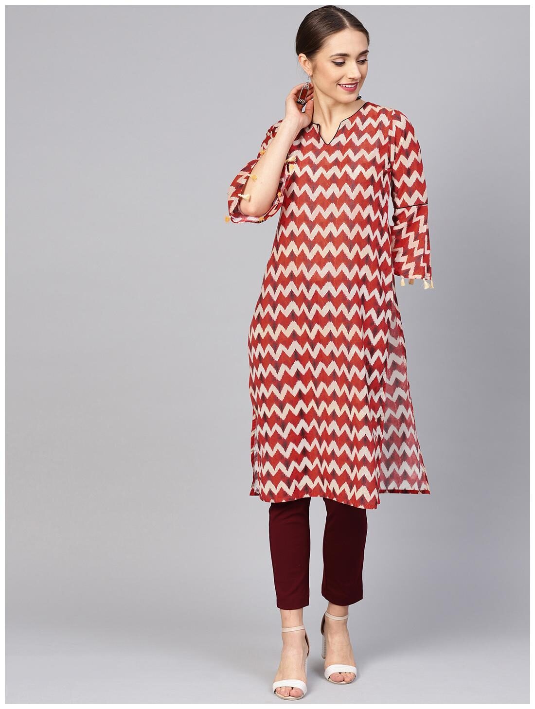 

Jaipur Kurti Women Red Printed Straight Kurti