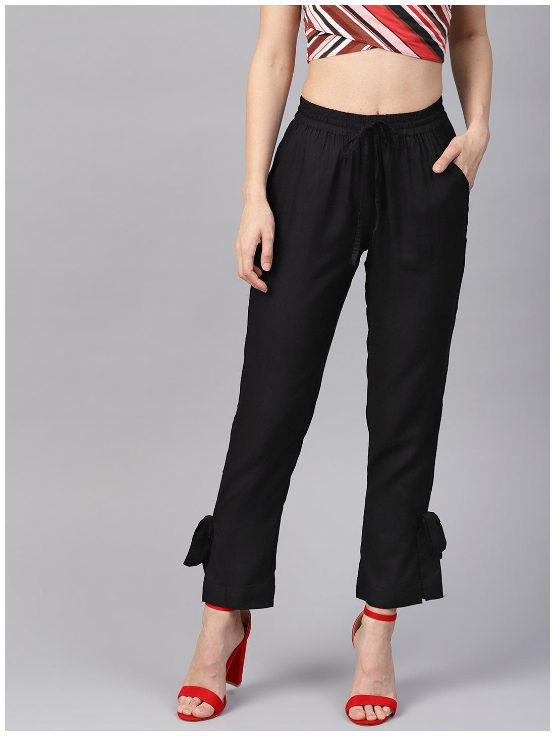 

Jaipur Kurti Women Black Regular fit Regular trousers