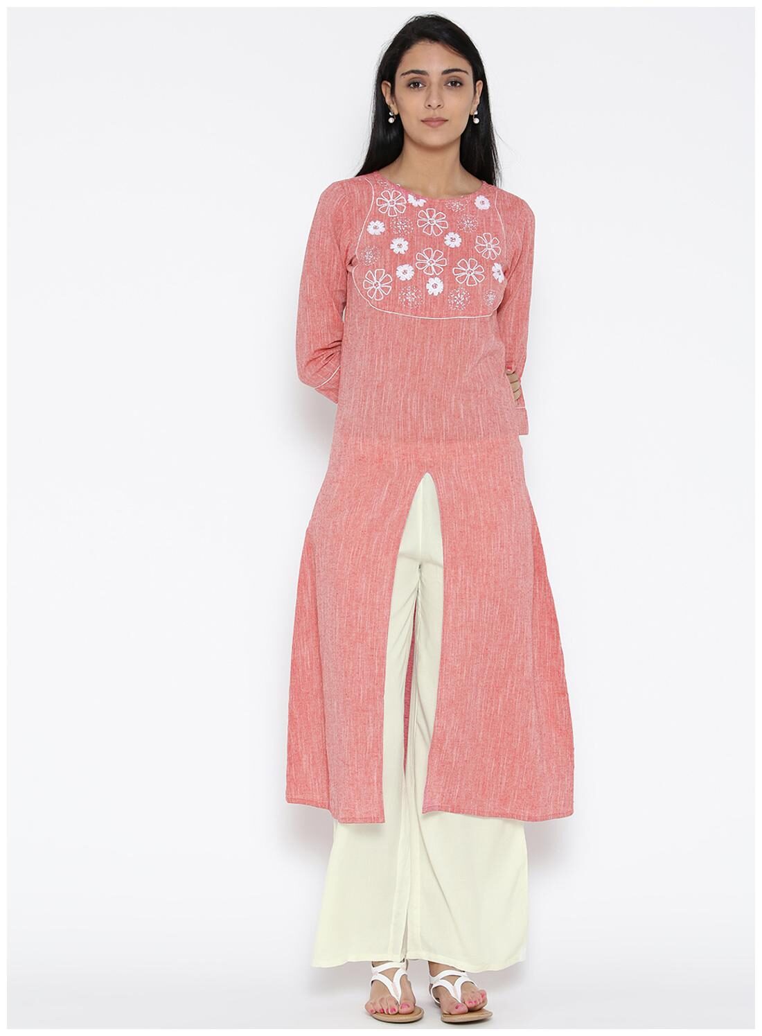 

Jaipur Kurti Women Pink Solid Straight Kurta