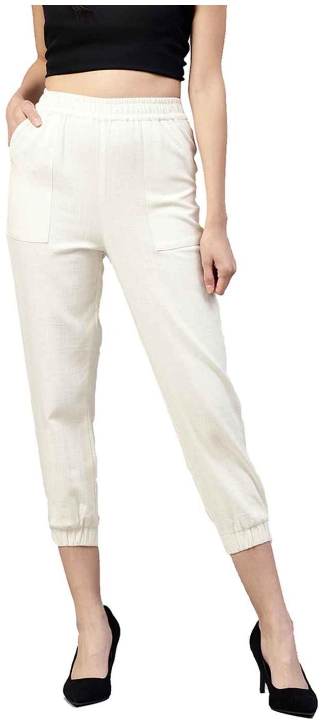 

Jaipur Kurti Women White Regular fit Regular trousers