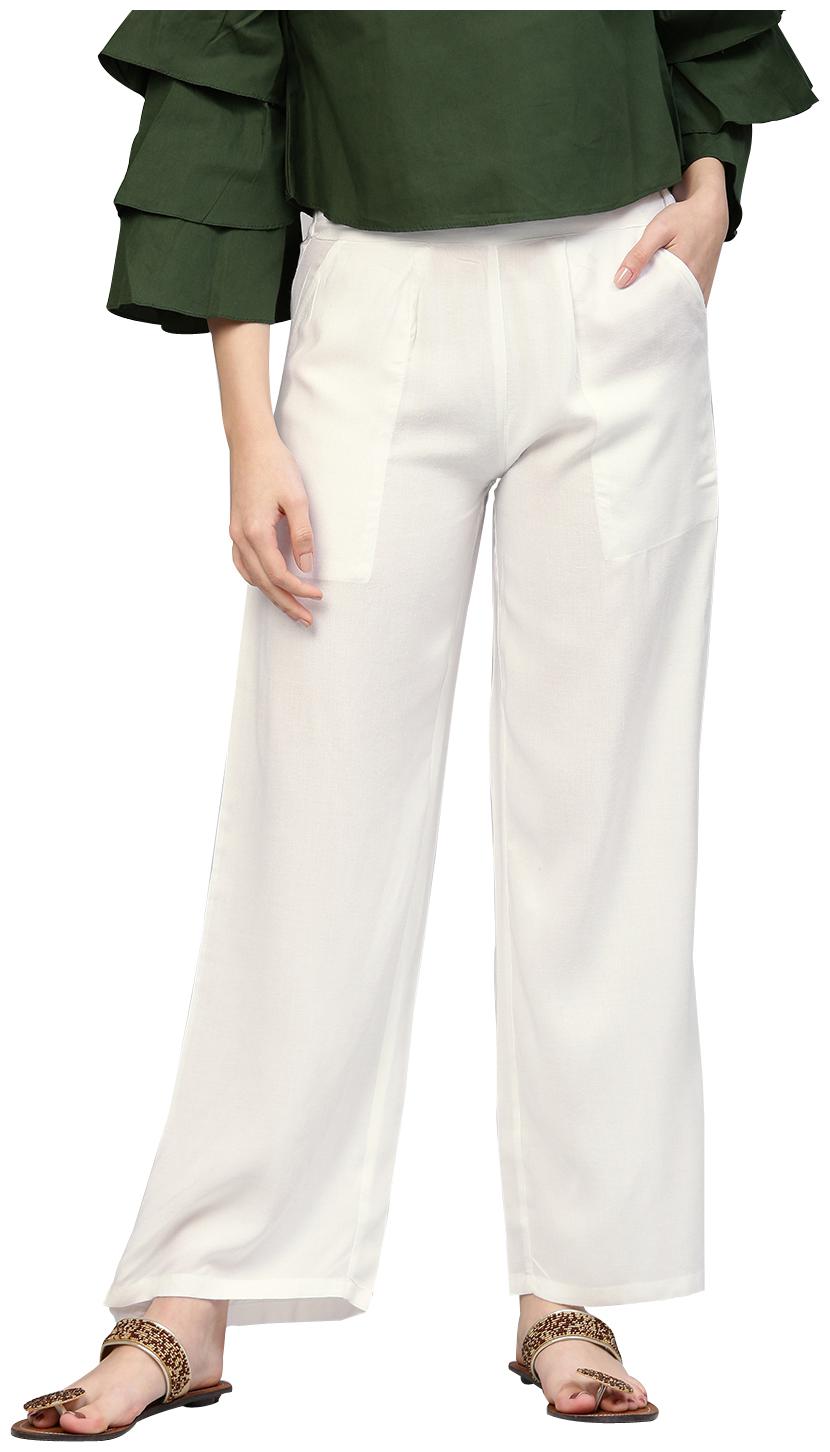 

Jaipur Kurti White Solid Straight Palazzo