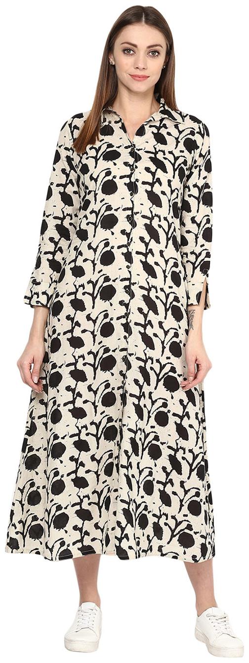 

Jaipur Kurti Women White Printed Straight Kurta