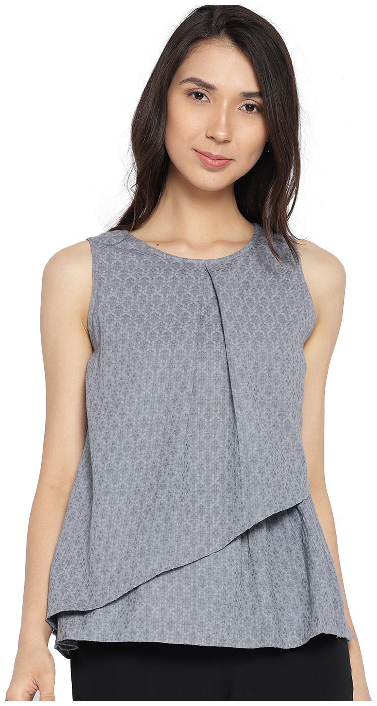 

Jaipur Kurti Women Solid Fusion top - Grey