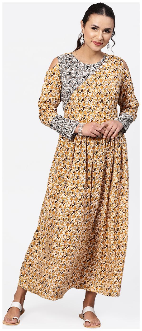 

Jaipur Kurti Multi Printed Fit flare dress
