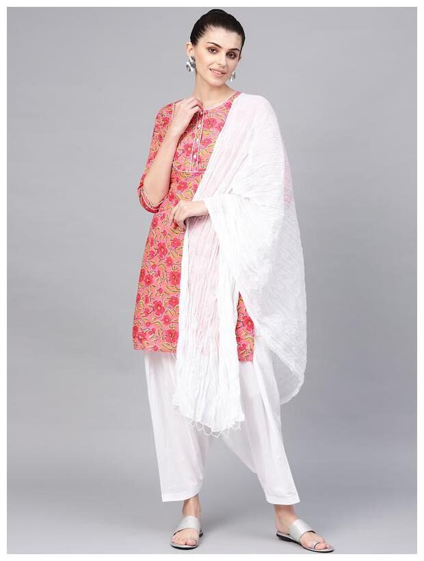 

Jaipur Kurti Cotton Suit Set Pink