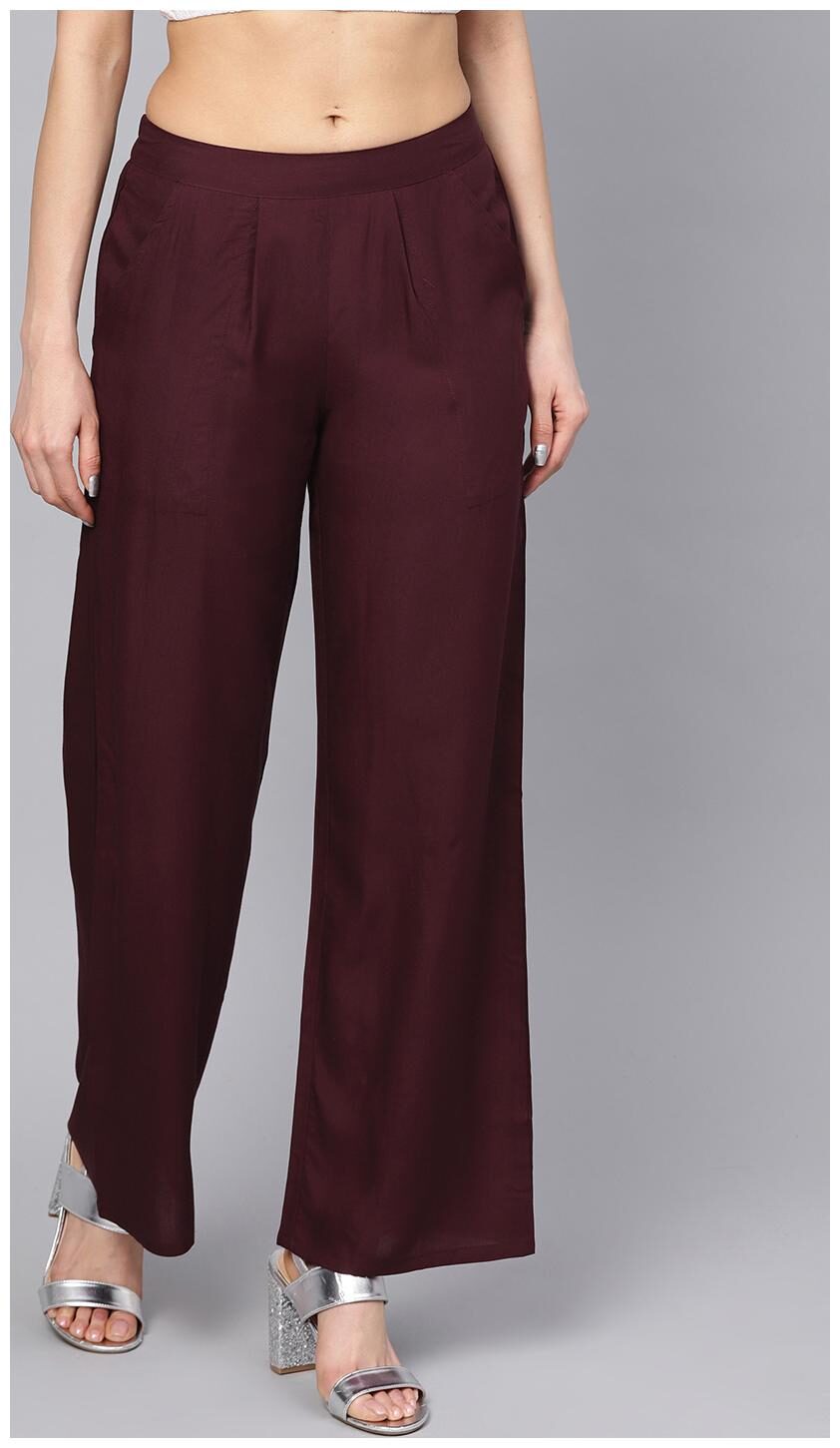 

Jaipur Kurti Brown Solid Straight Palazzo