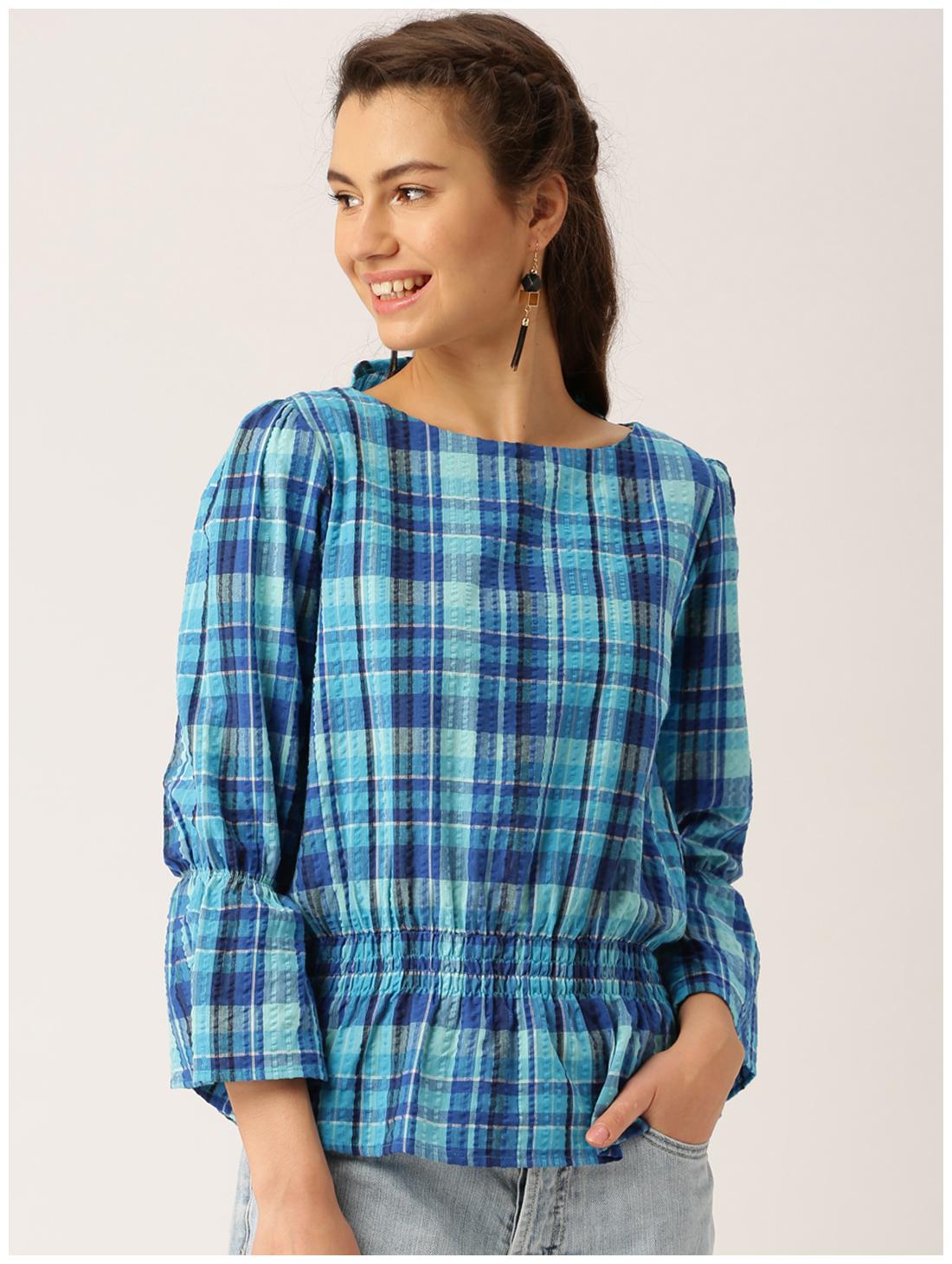 

Jaipur Kurti Women Blue Striped Straight Kurta