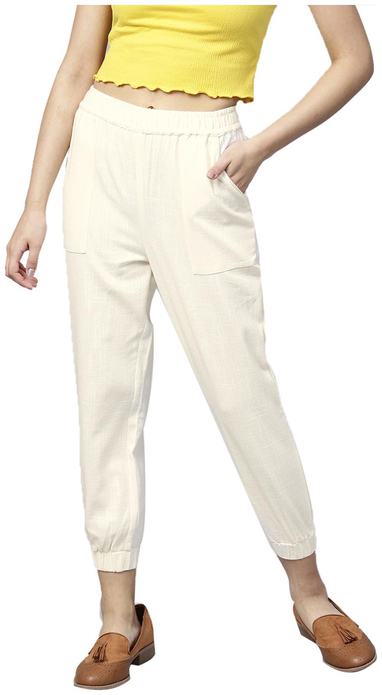 

Jaipur Kurti Women White Regular fit Regular trousers