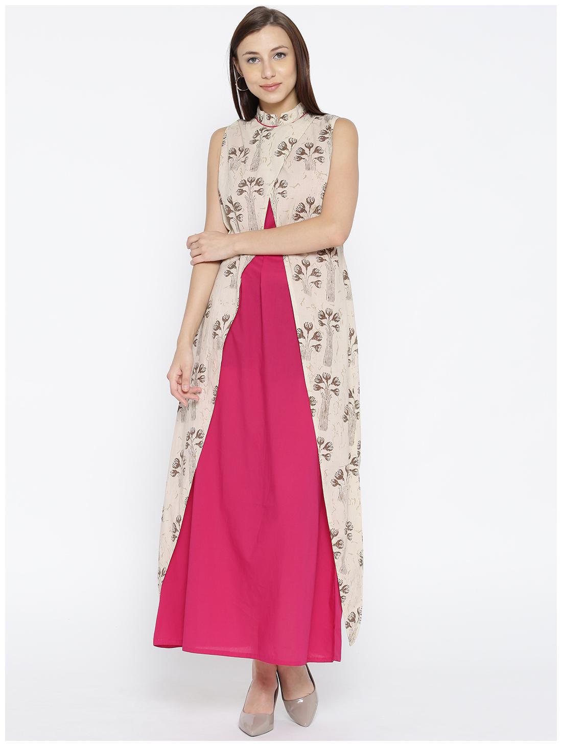 

Jaipur Kurti Women White Floral Straight Kurta