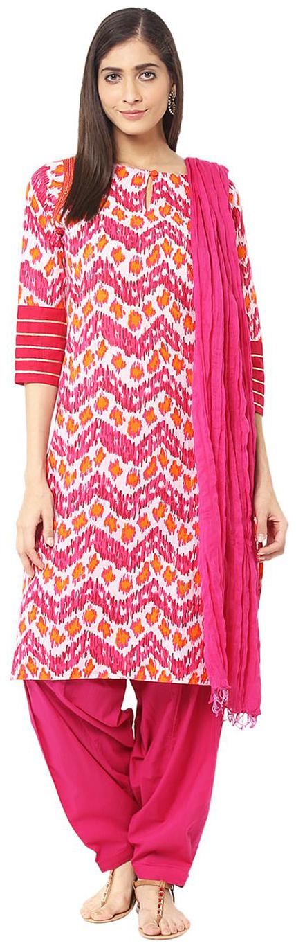 

Jaipur Kurti Rani Pink Embroidered Salwar Suit With Dupatta