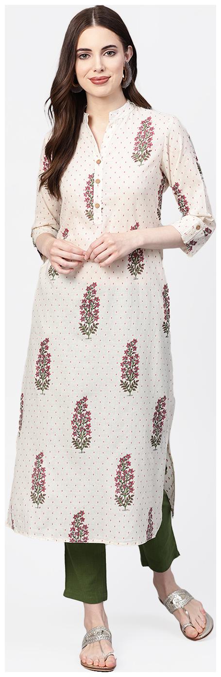 

Jaipur Kurti Women Multi Printed Straight Kurta With Pants
