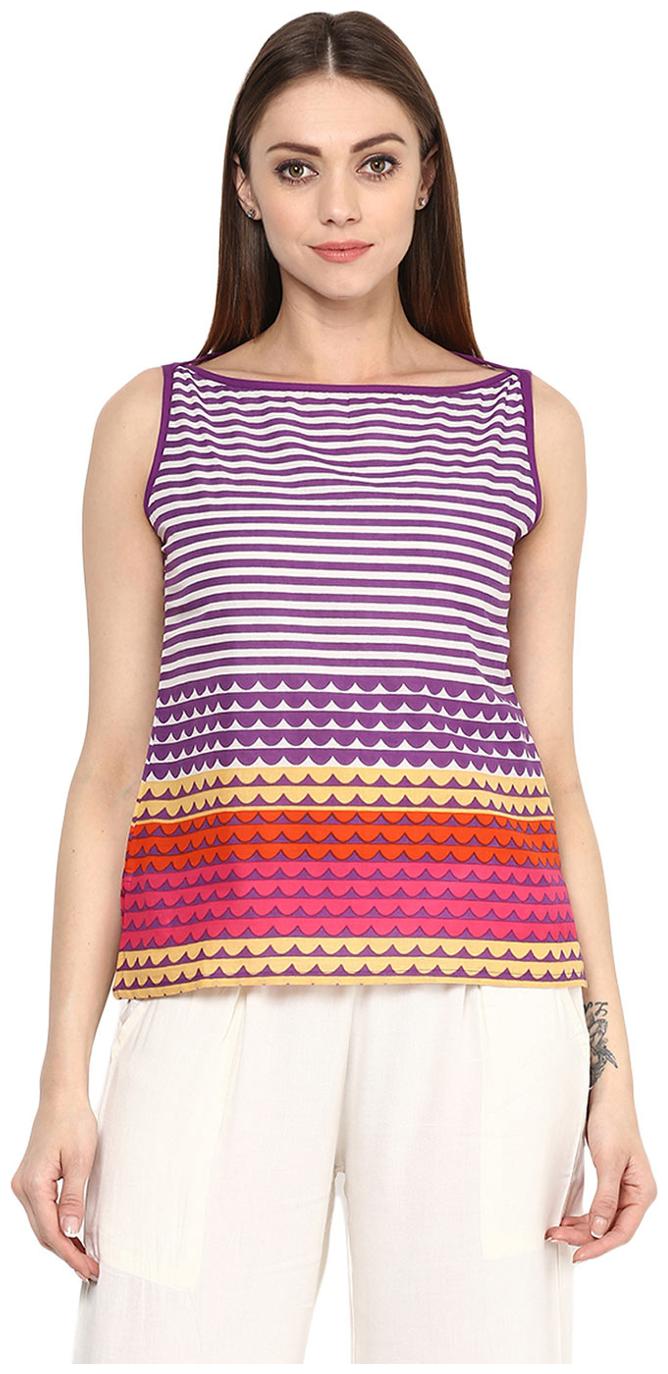 

Jaipur Kurti Women Purple Abstract Straight Kurti