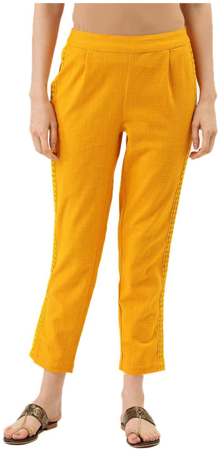 

Jaipur Kurti Women Cotton Regular Pant (Mustard)