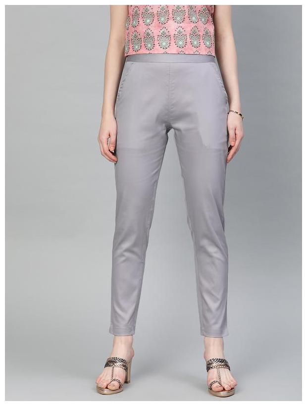 

Jaipur Kurti Women Grey Regular fit Regular trousers