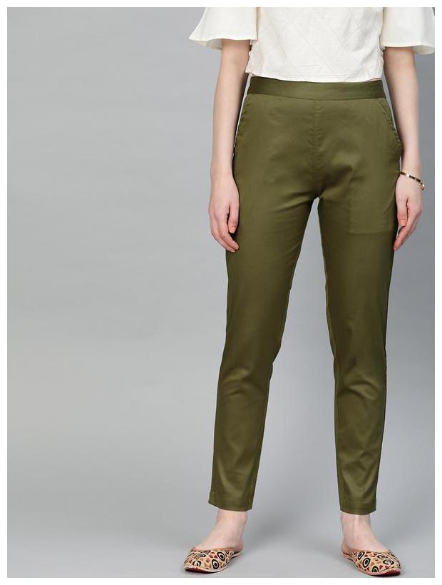 

Jaipur Kurti Women Green Regular fit Regular trousers