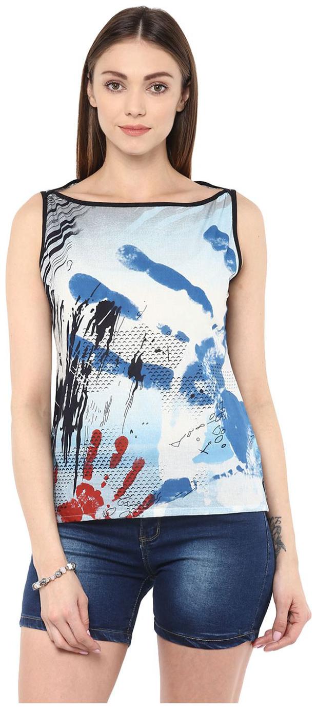 

Jaipur Kurti Women White Abstract Straight Kurti