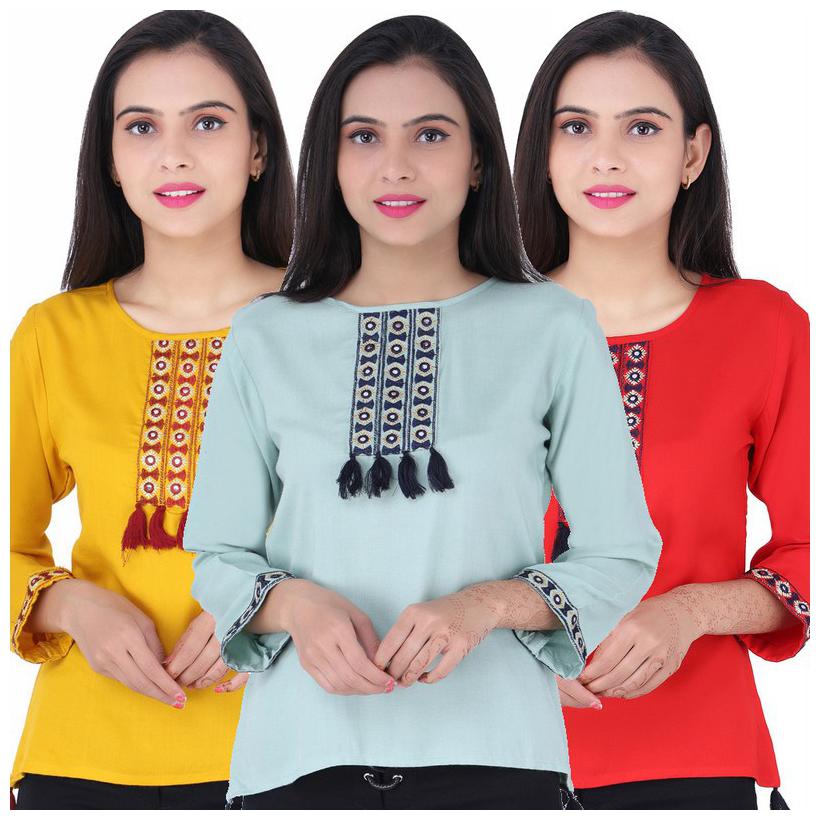

Jaipuri Shop Women Embroidered Regular top - Multi