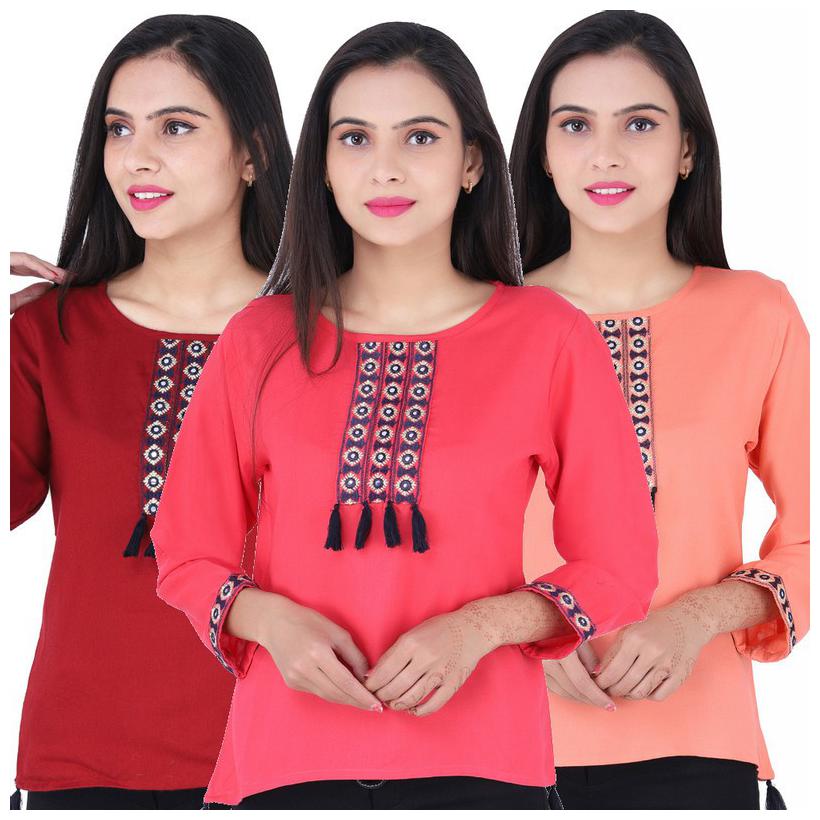

Jaipuri Shop Women Embroidered Regular top - Multi