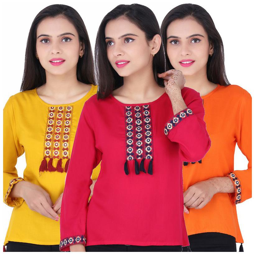 

Jaipuri Shop Women Embroidered Regular top - Multi
