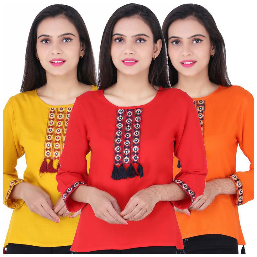 

Jaipuri Shop Women Embroidered Regular top - Multi