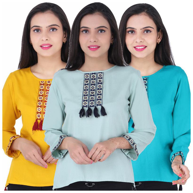 

Jaipuri Shop Women Embroidered Regular top - Multi