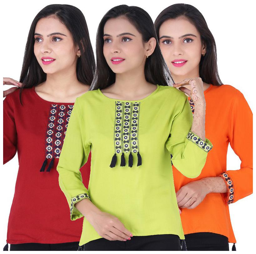 

Jaipuri Shop Women Embroidered Regular top - Multi