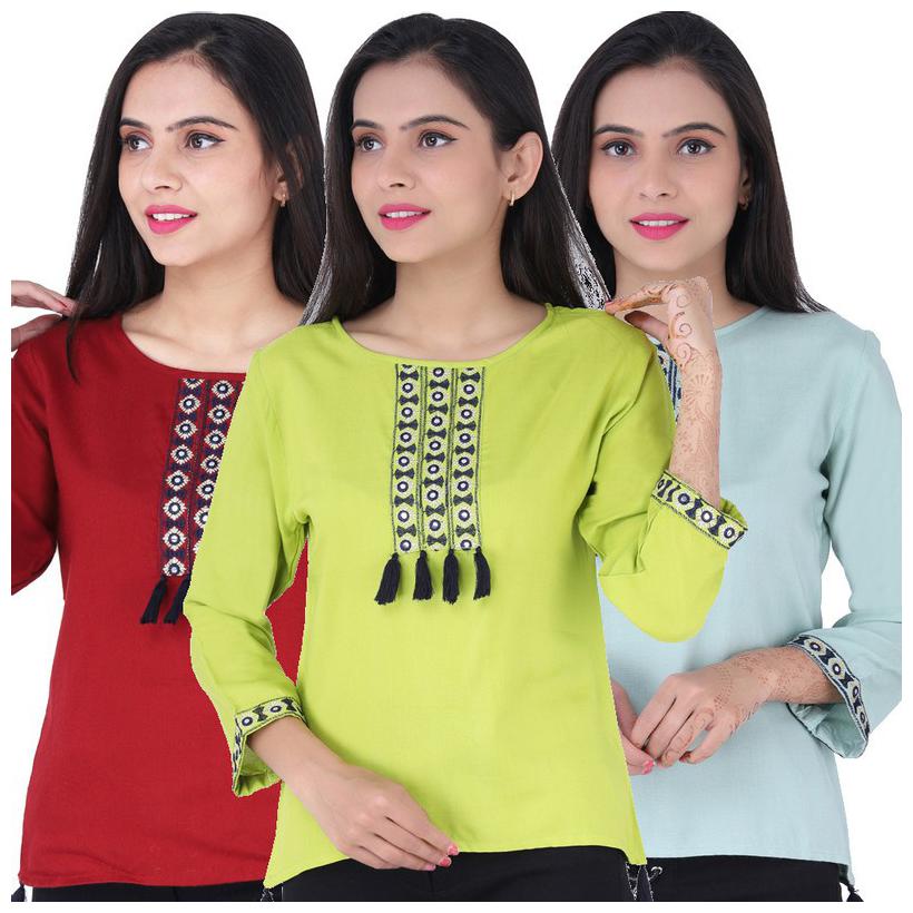 

Jaipuri Shop Women Embroidered Regular top - Multi