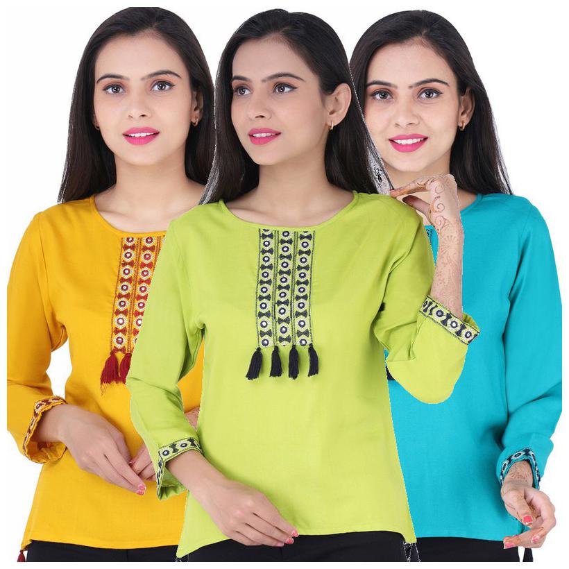 

Jaipuri Shop Women Embroidered Regular top - Multi