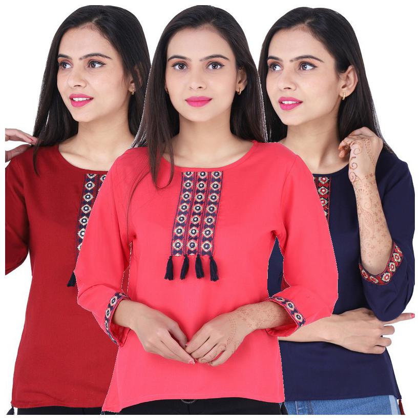 

Jaipuri Shop Women Embroidered Regular top - Multi