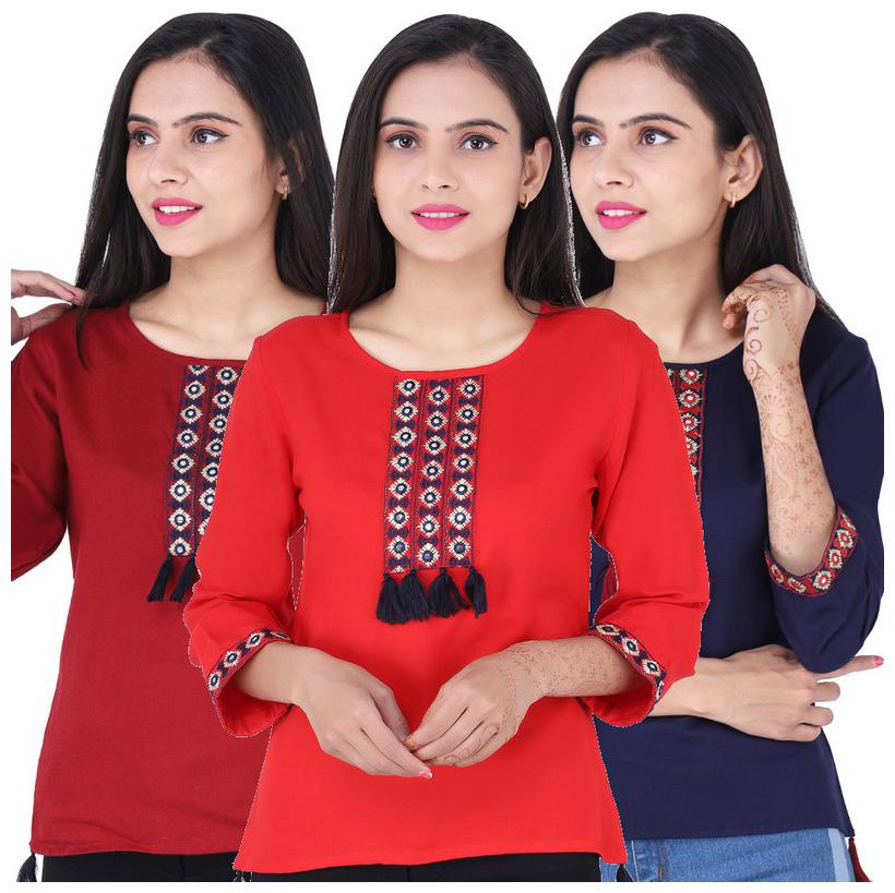 

Jaipuri Shop Women Embroidered Regular top - Multi