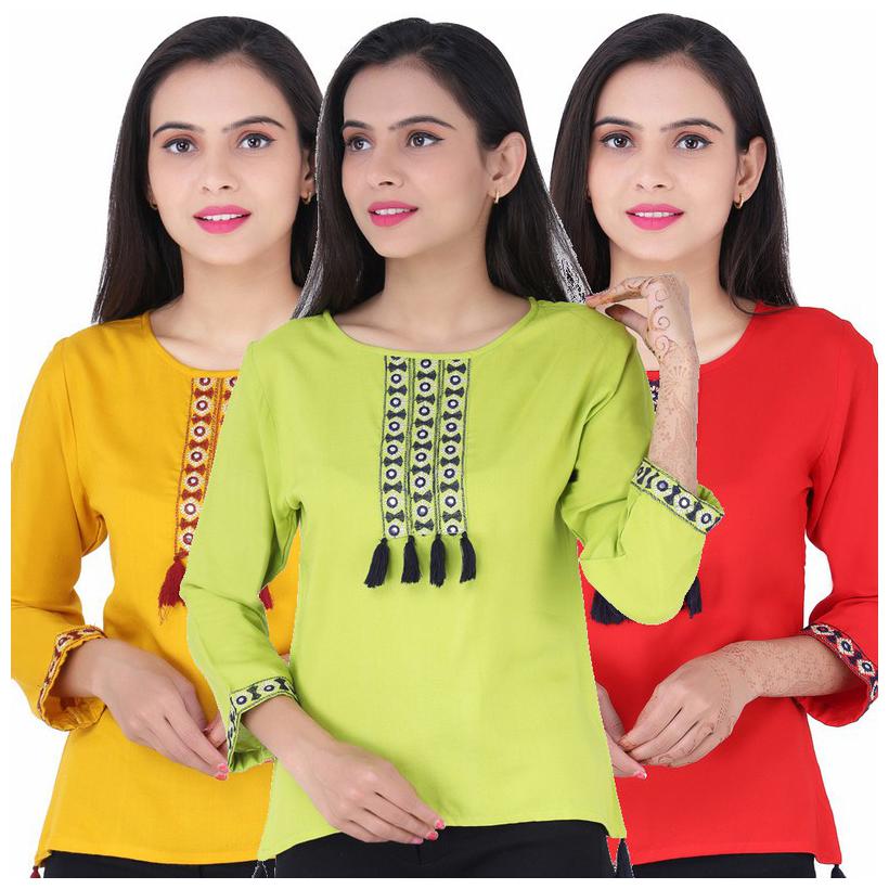 

Jaipuri Shop Women Embroidered Regular top - Multi