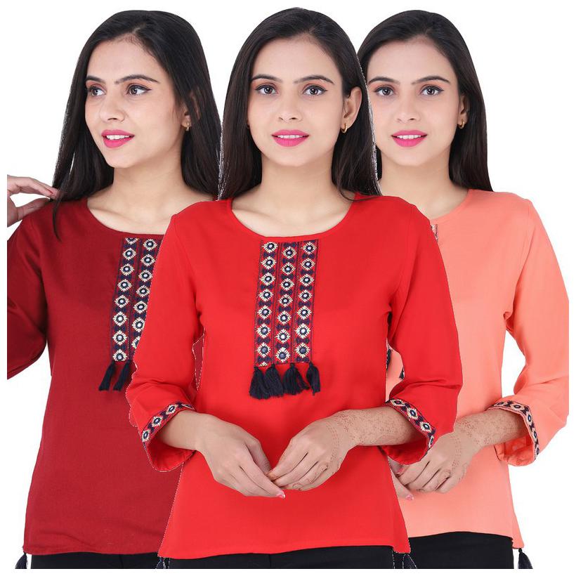 

Jaipuri Shop Women Embroidered Regular top - Multi