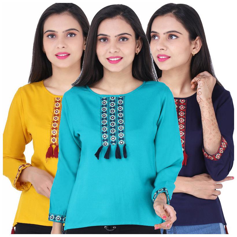 

Jaipuri Shop Women Embroidered Regular top - Multi
